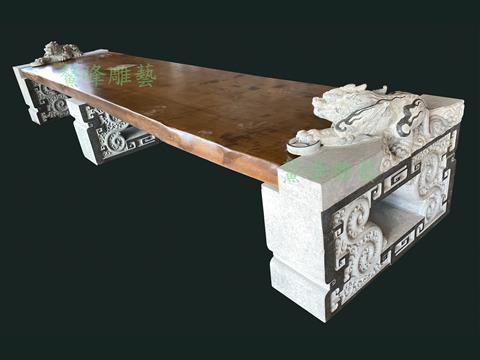 石雕原木茶桌